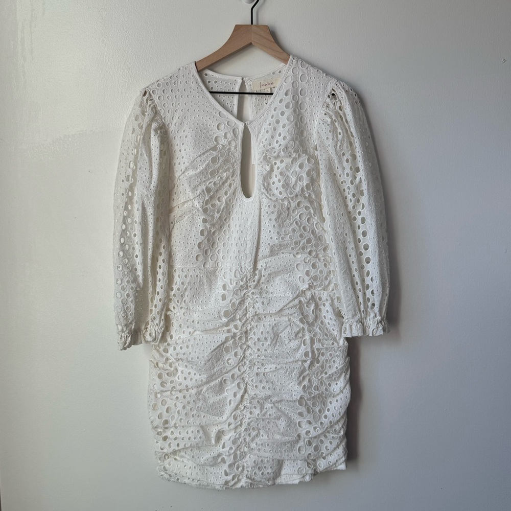 White embroidered mini dress
